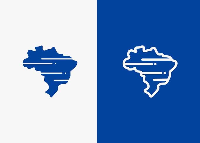 Brazil Map Icon Split Design