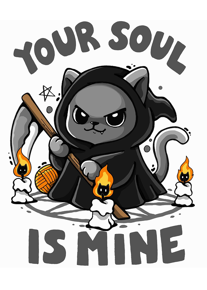 Grim Reaper Cat Cartoon