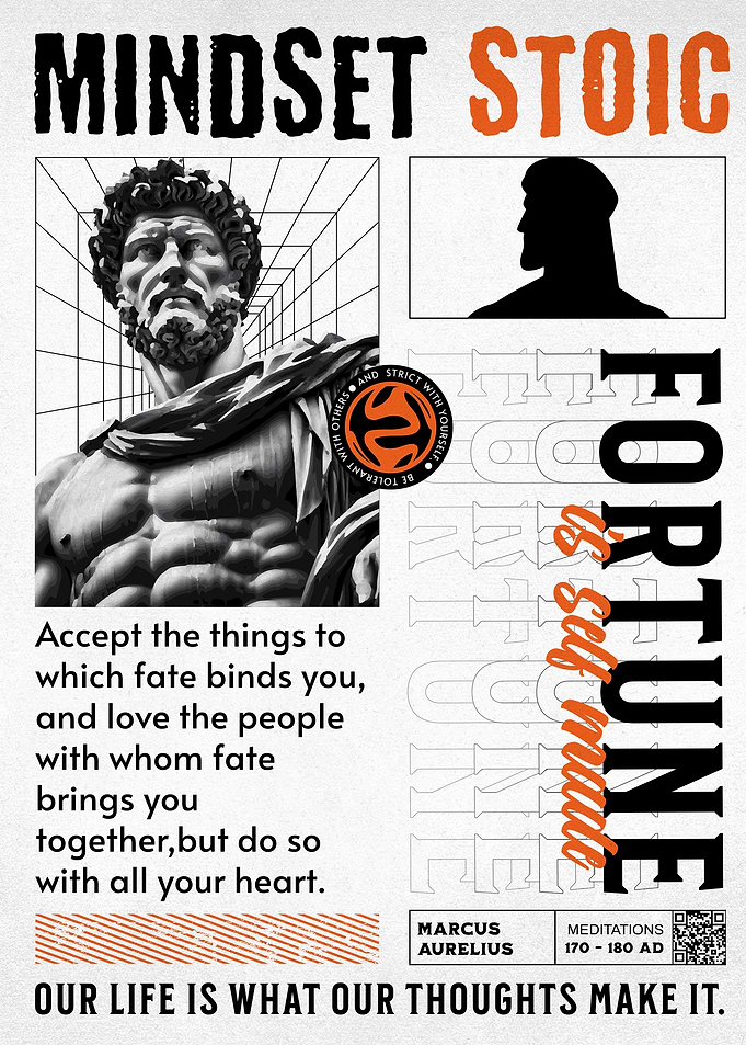 Mindset Stoic: Marcus Aurelius Inspirational Poster