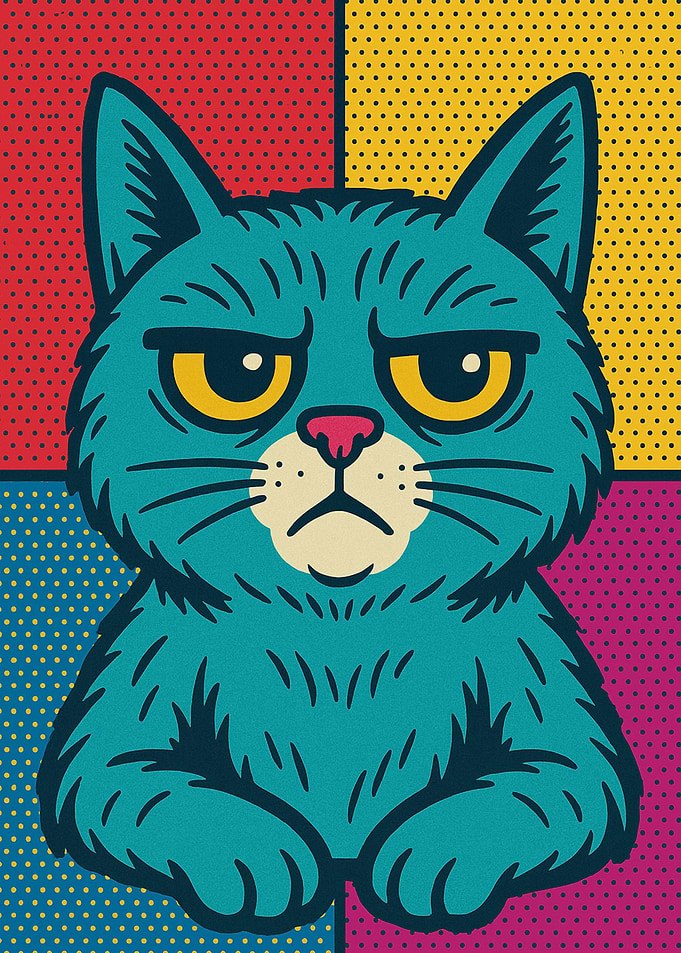 Funny Grumpy Cat Pop Art