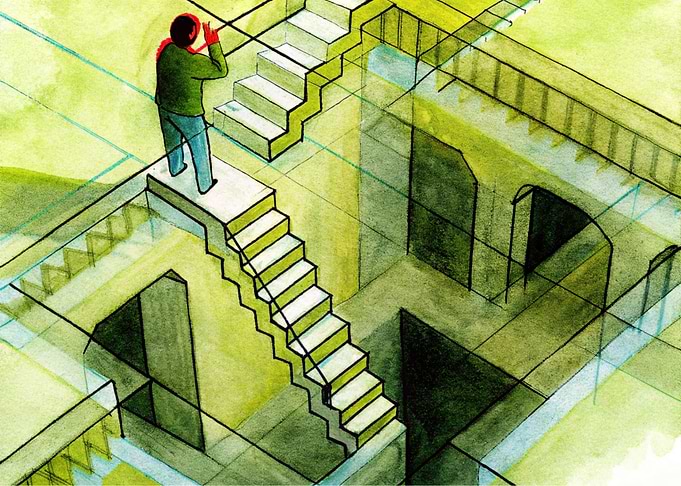 Impossible Architecture with Figure
