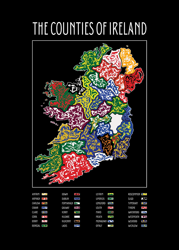The Counties of Ireland Map