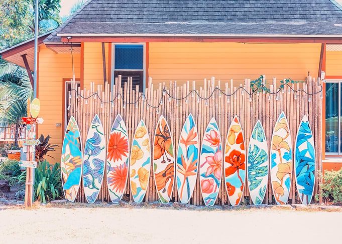 Surfboards with Floral Designs