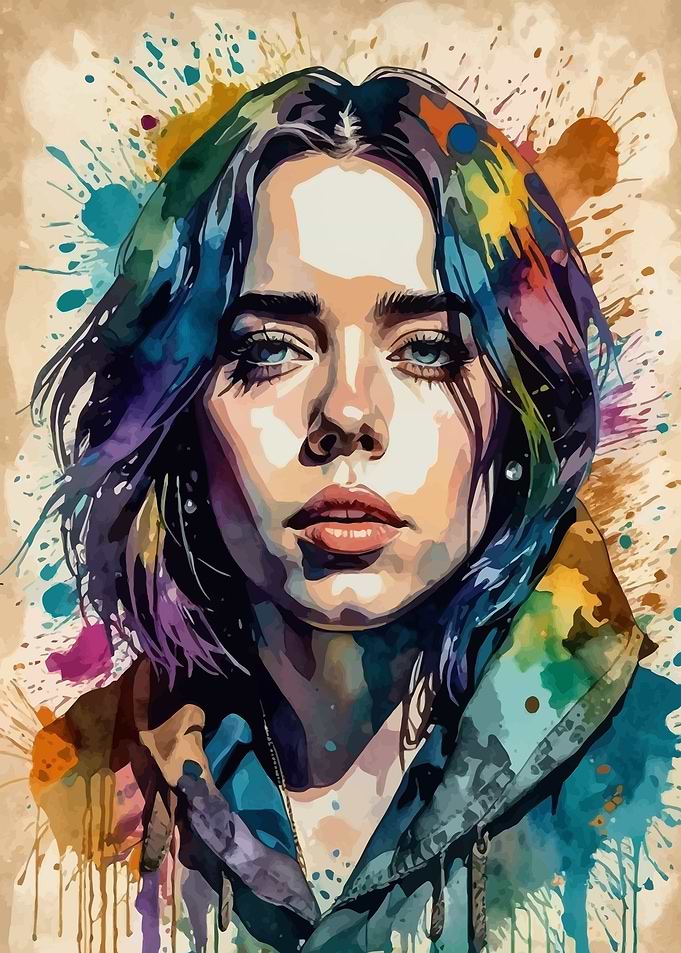 Billie Eilish Vintage Colorful