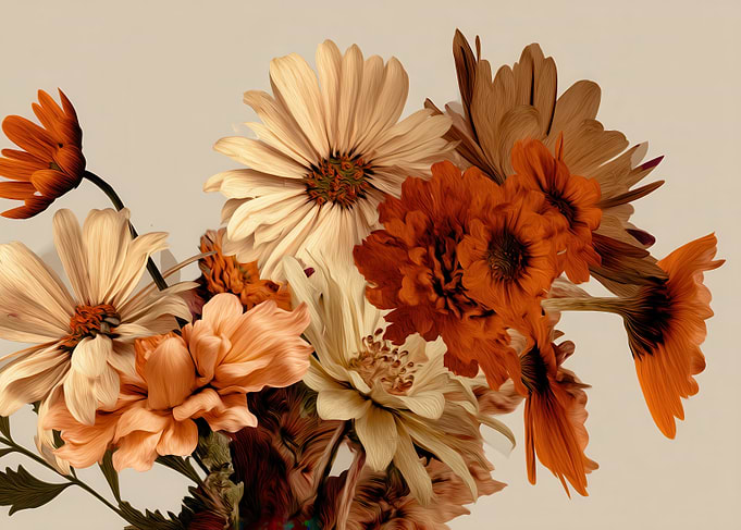 Floral Arrangement in Warm Tones
