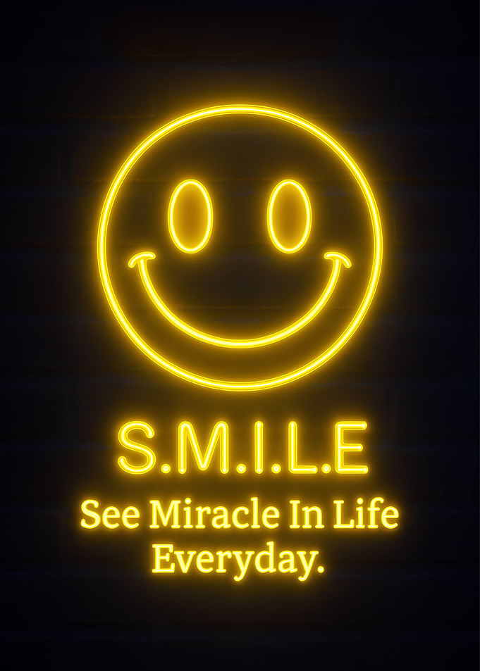Neon Smile Inspirational Poster