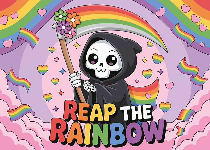 Reap the Rainbow Cartoon Illustration