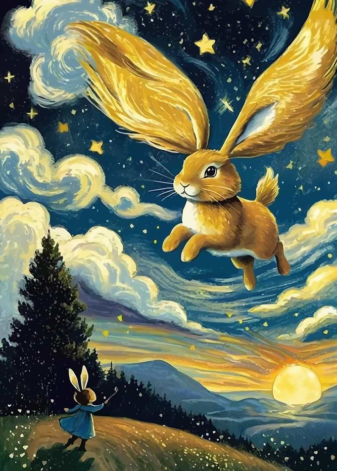 Flying Rabbit Fantasy Landscape