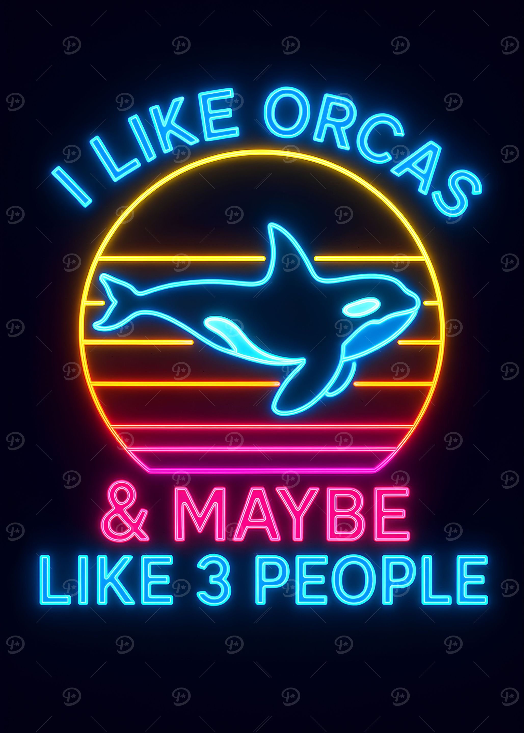 I Like Orcas Neon Sign