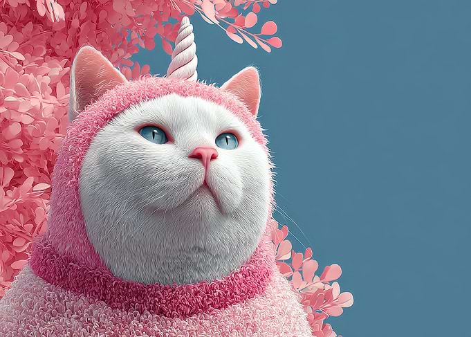 Unicorn Cat in Pink Costume