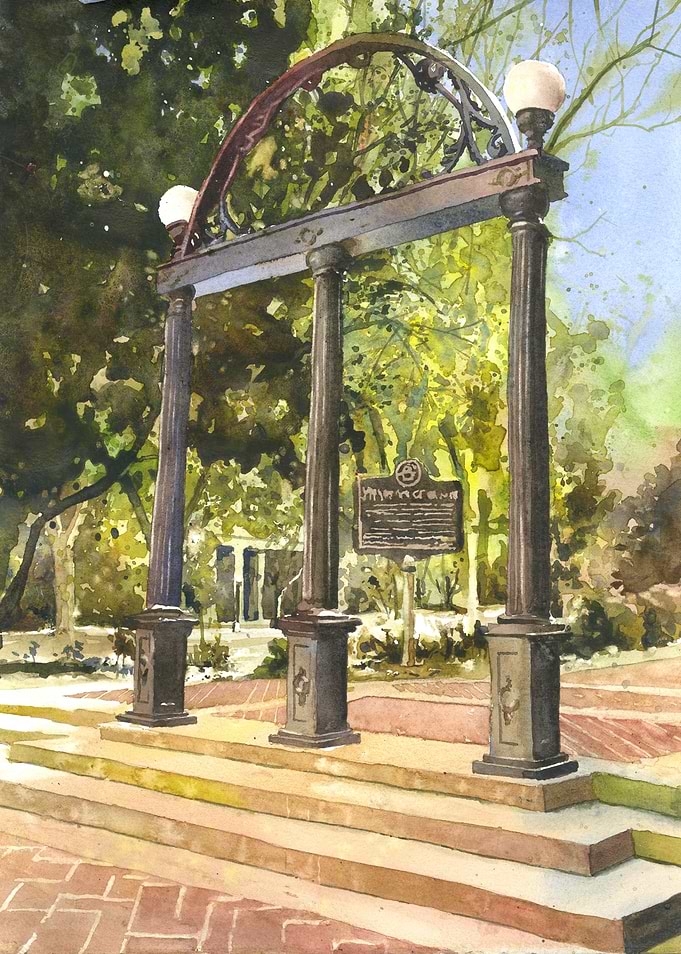 University of Georgia Arch Watercolor