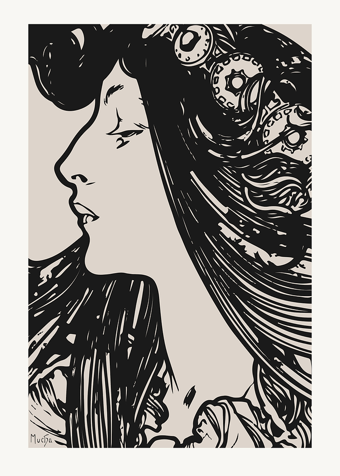 Art Nouveau Woman with Gears