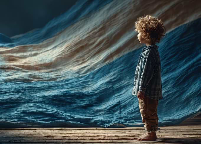 Child with Argentina Flag Backdrop