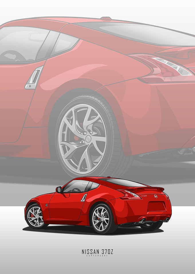 Red Nissan 370Z Car Illustration