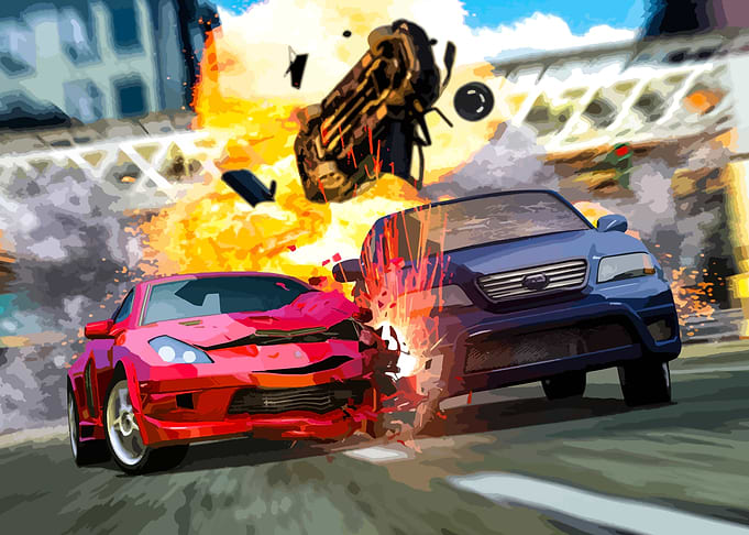 Car Crash Explosion