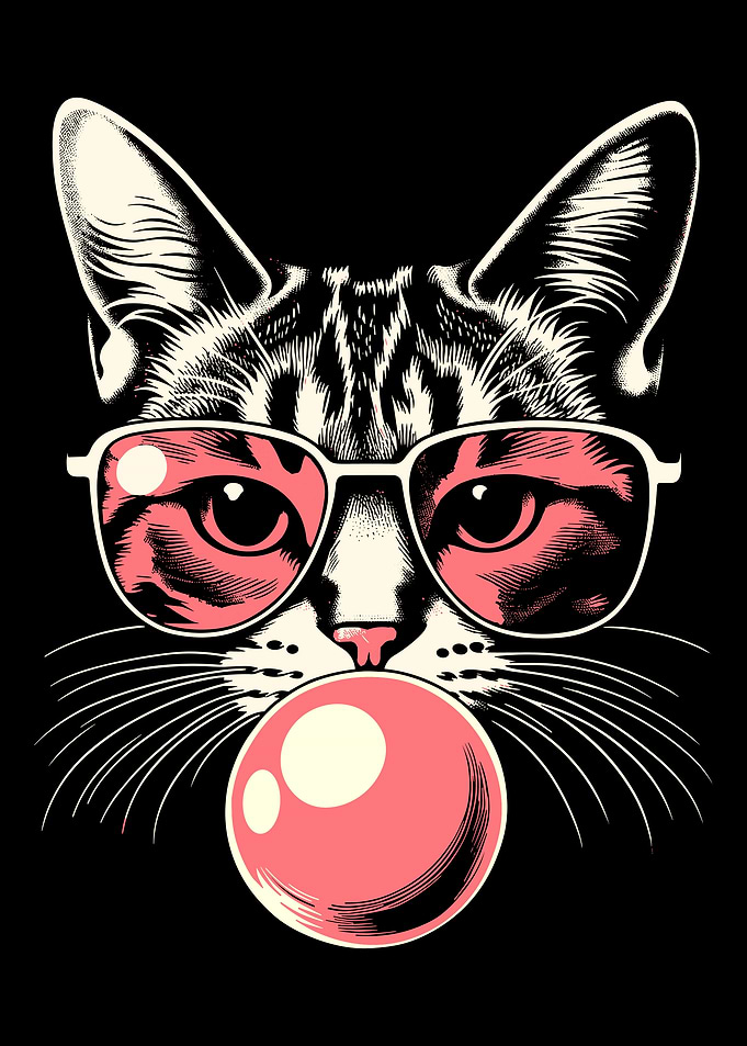 Cool Cat with Bubble Gum