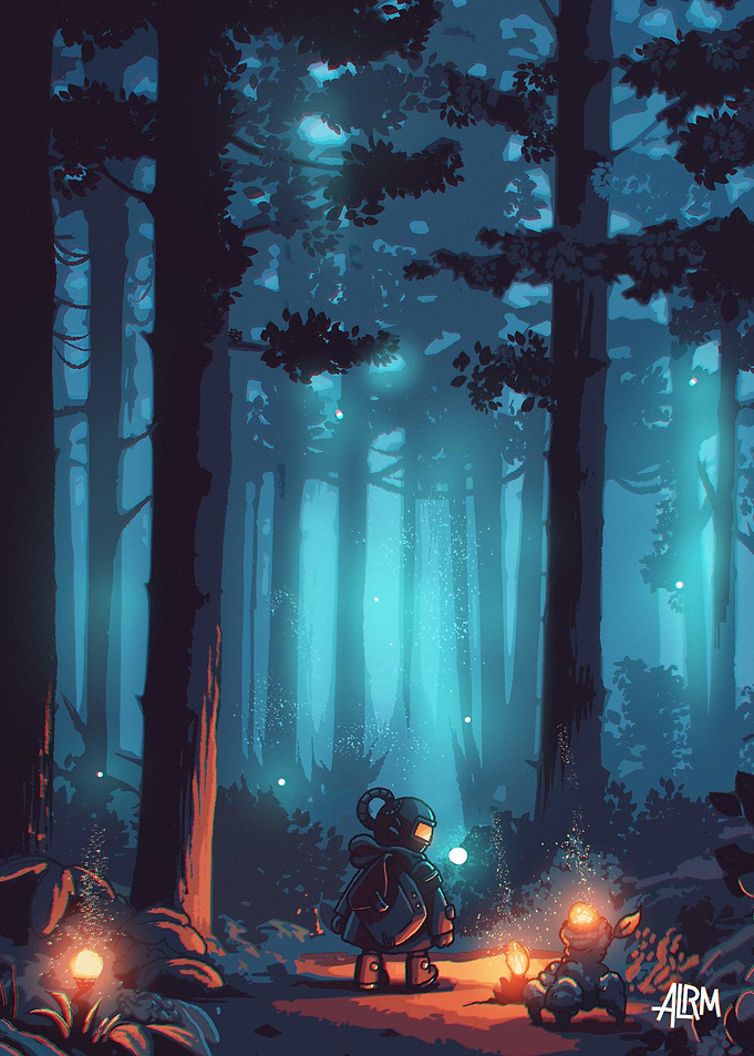 Orb Robot in Enchanted Forest