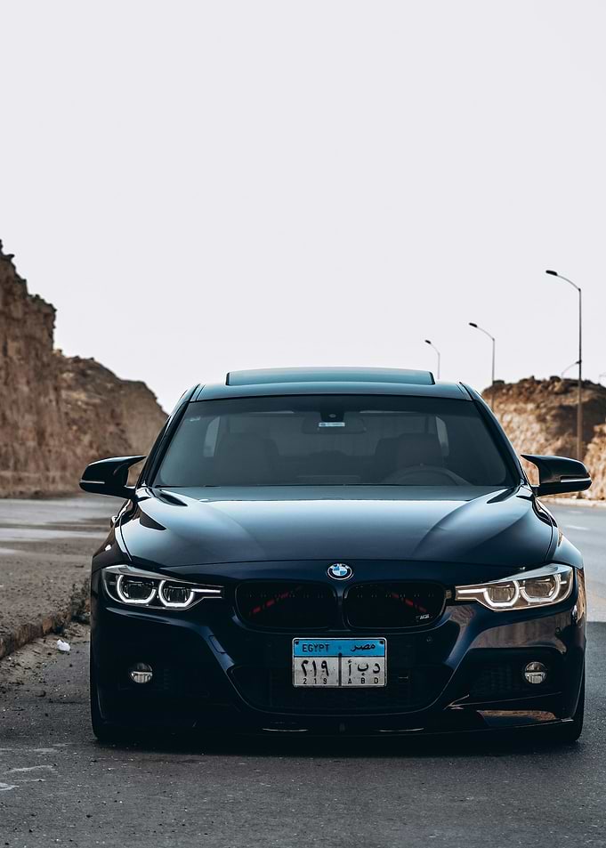 Dark Blue BMW Front View