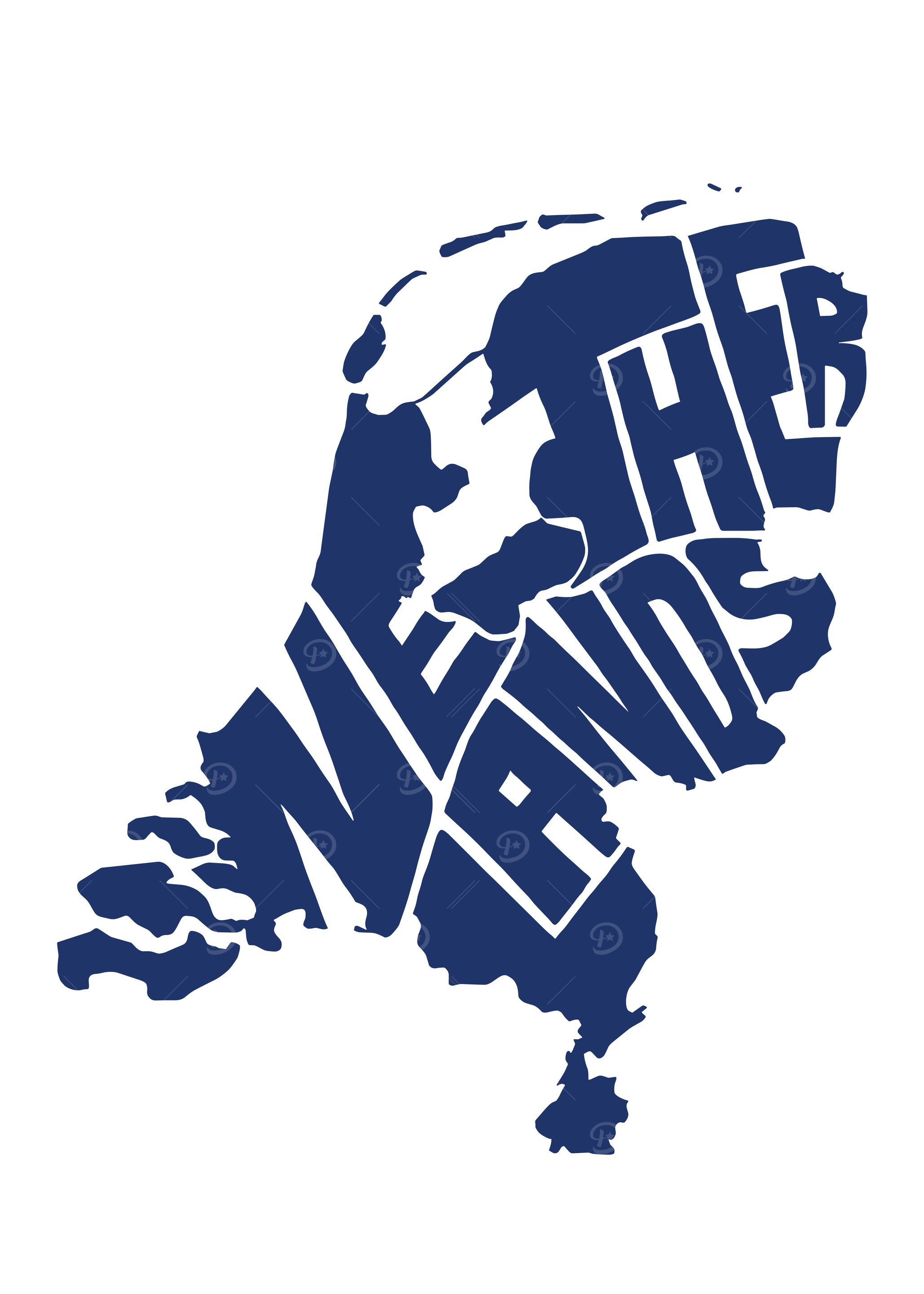 Netherlands Map Typography