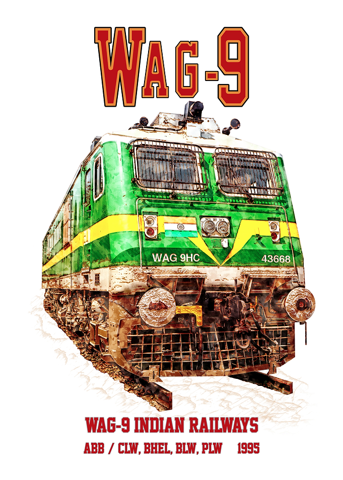 ABB WAG-9 Electric Locomotive. WAG 9 Indian Railways. Freight Train WAG9 Loco.