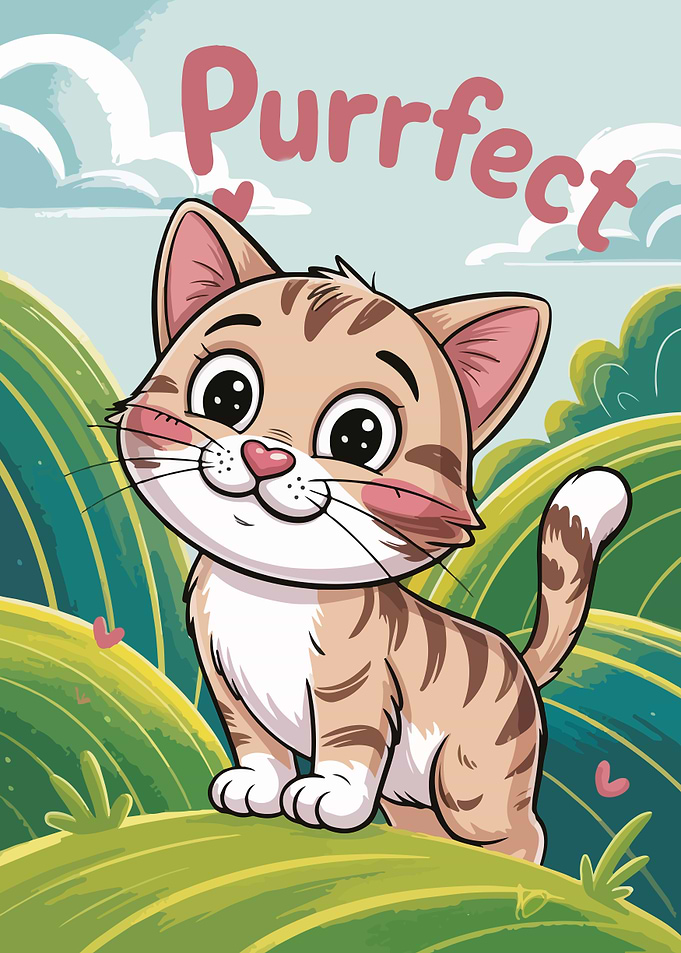 Purrfect Cartoon Cat Illustration