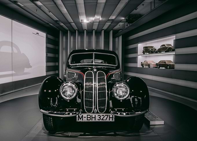 Vintage Black BMW Car Display