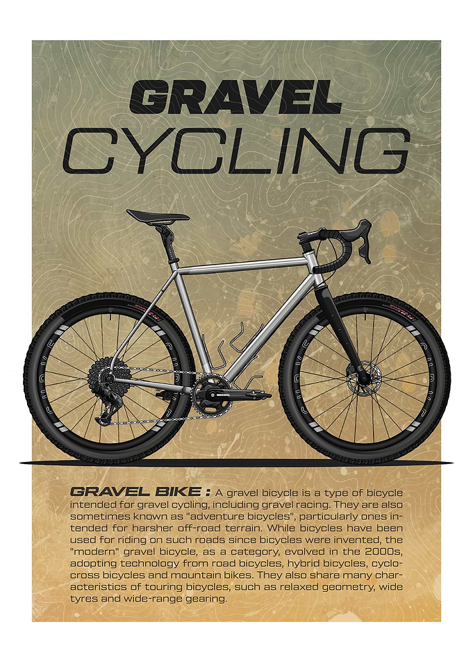 Gravel Cycling Bike Poster