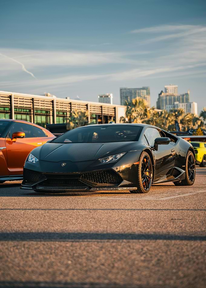 Black Lamborghini Huracan parked outdoors