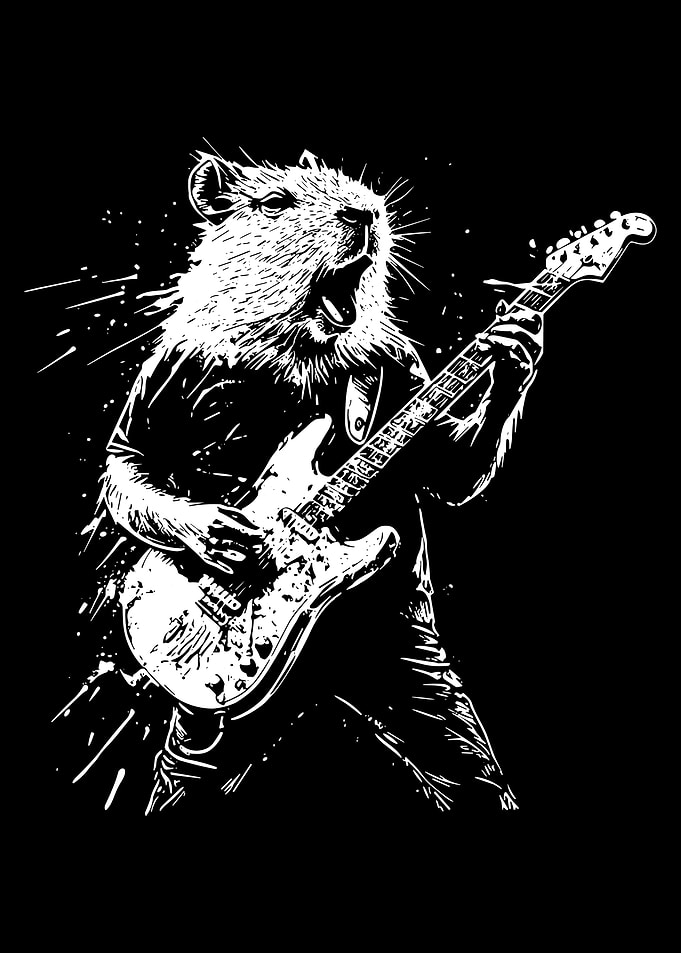Beaver Rock Star, Beaver Playing Electric Guitar