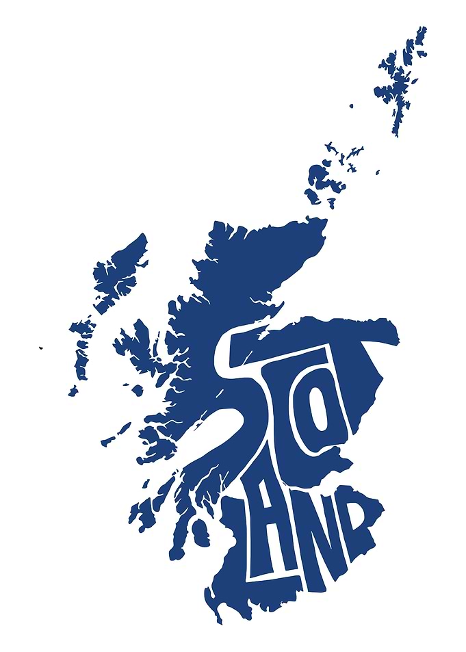 Scotland Map Typography