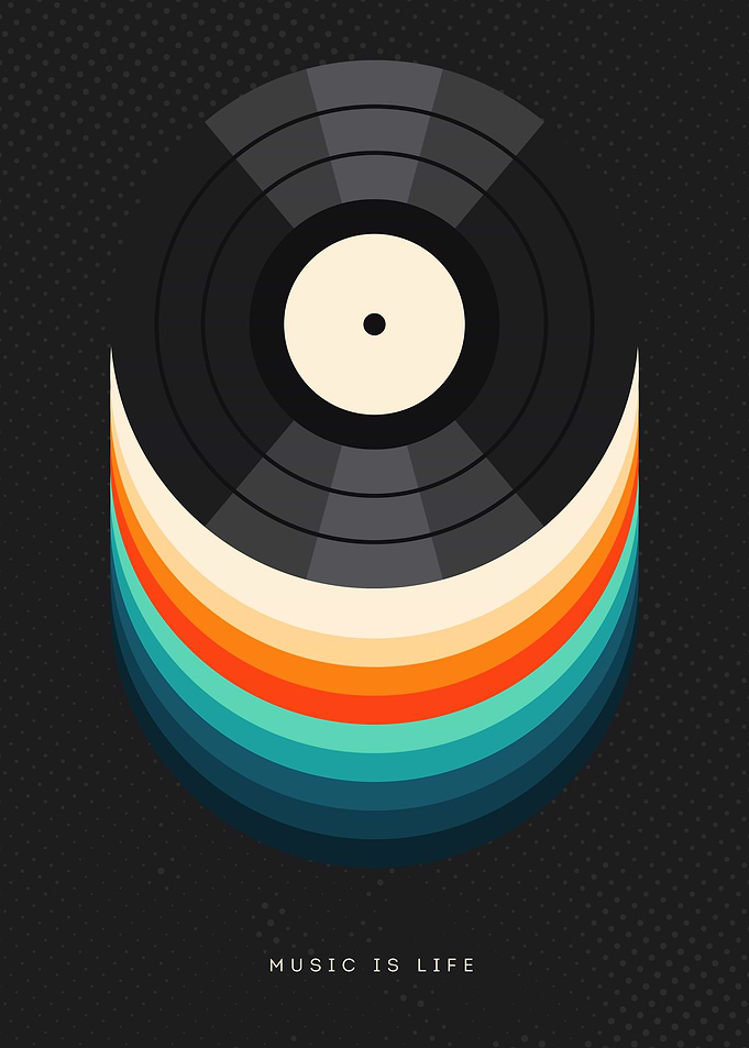 Retro Vinyl Record Art Print