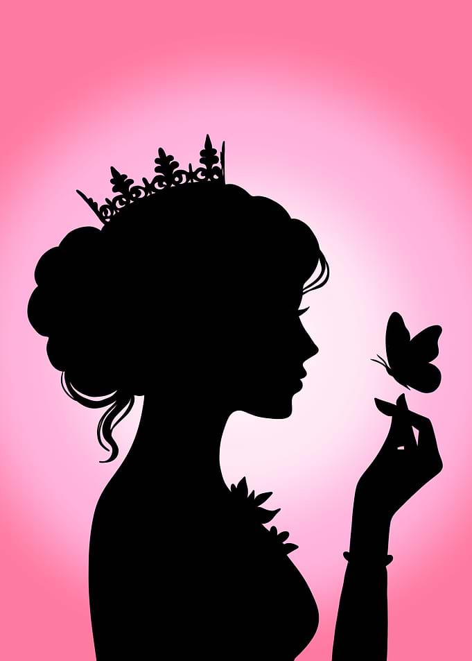 Princess with Butterfly Silhouette