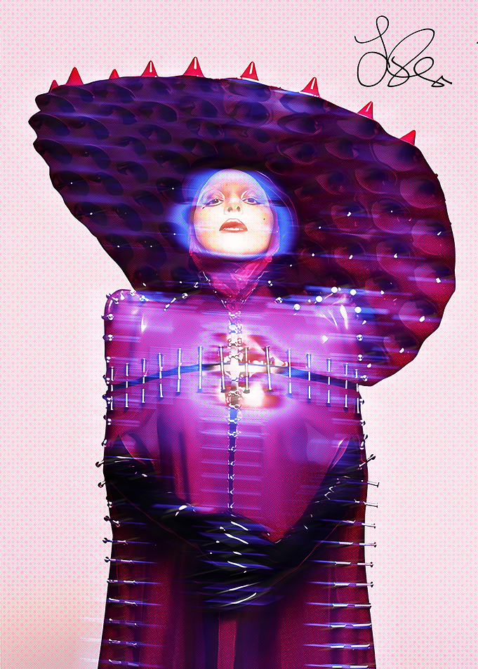 Lady Gaga in Purple Outfit