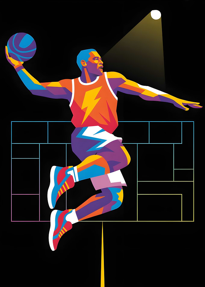 Basketball Player Colorful Digital Art