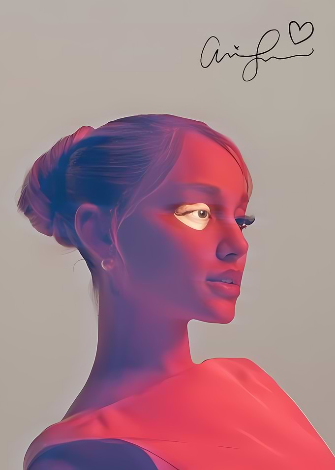 Ariana Grande Portrait with Signature