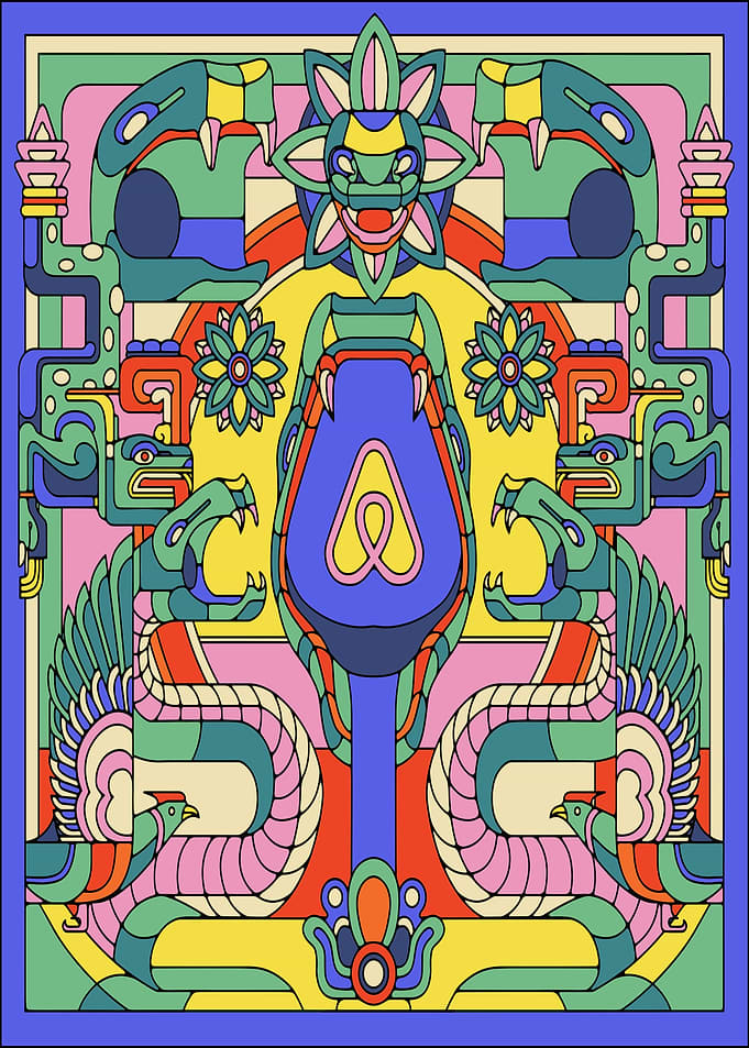 Airbnb Aztec Inspired Graphic Art