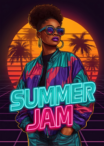 Summer Jam Retro Style Portrait