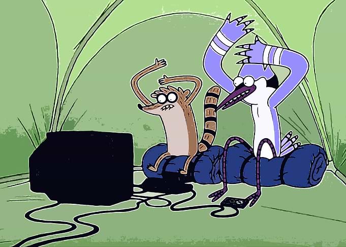 Rigby and Mordecai Camping