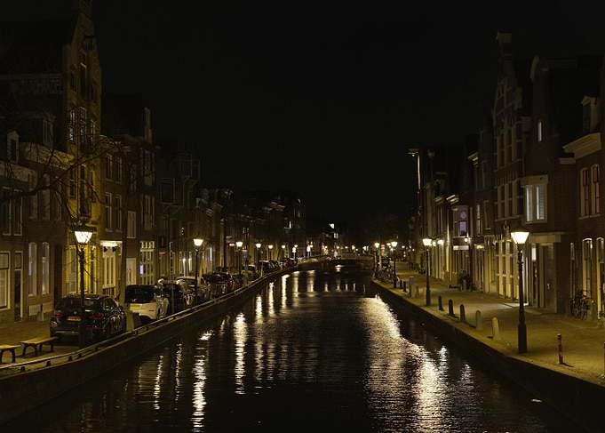 Night Canal Scene