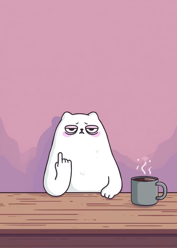 Grumpy Cat with Coffee