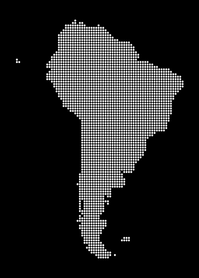 South America Dotted Map