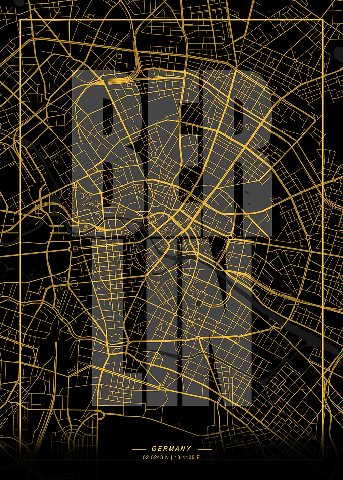 Berlin City Map Art