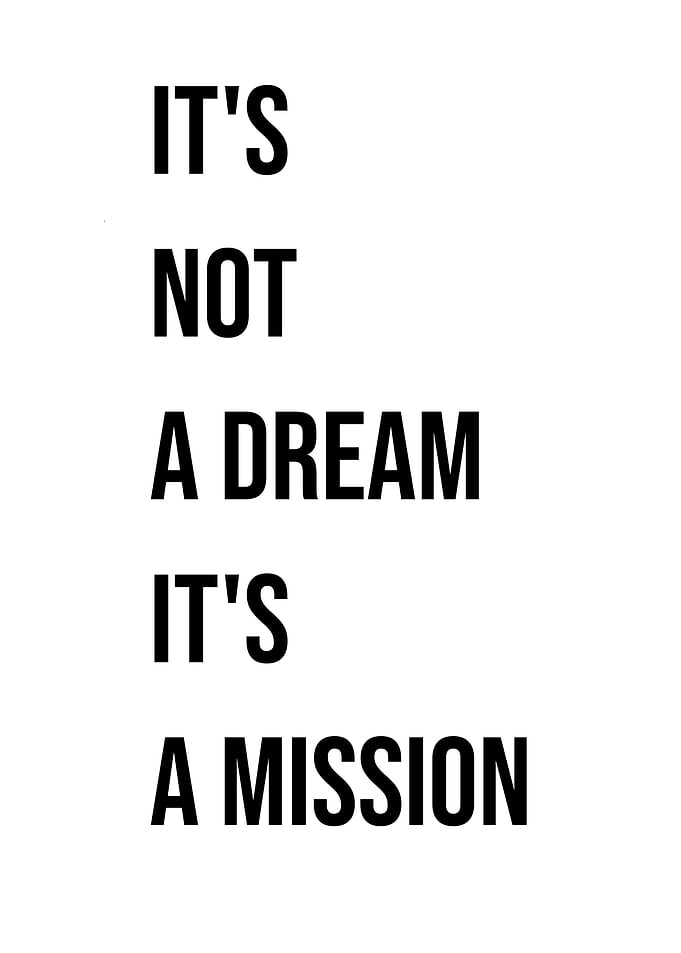 'It's Not a Dream, It's a Mission' Quote