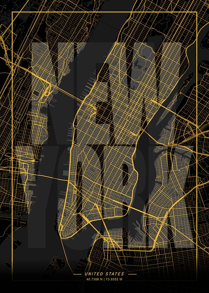 New York City Map Art