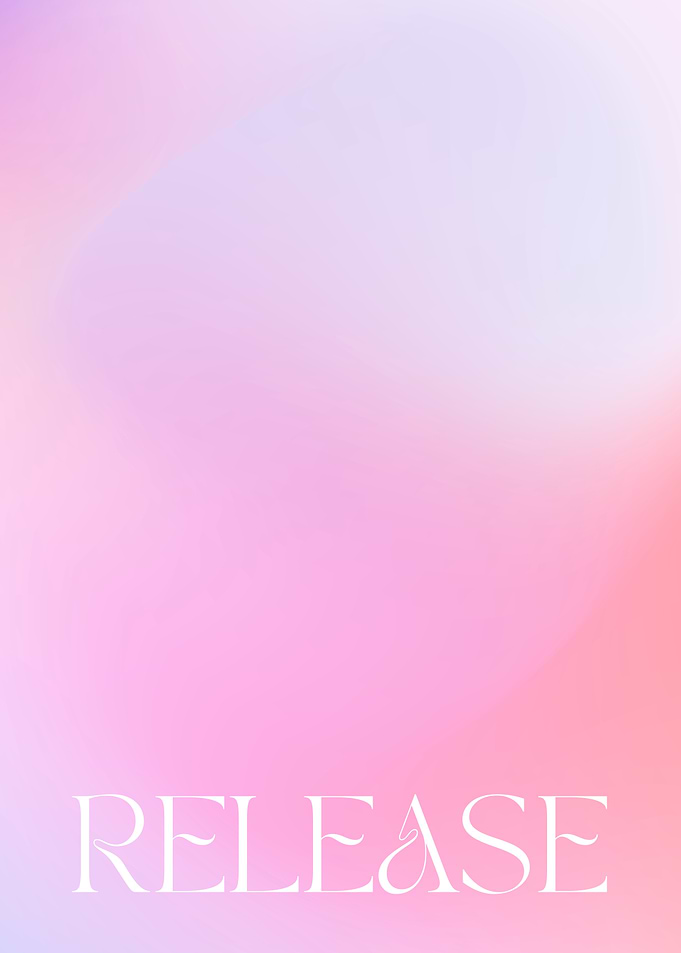 Pastel Gradient with 'RELEASE' Text, gradient aura pink