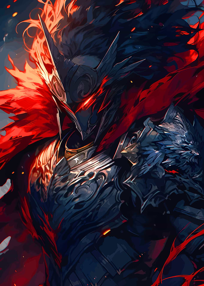 Dark Knight with Red Accents