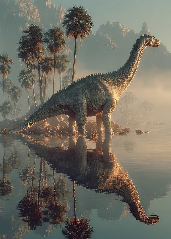Brontosaurus in a Tropical Landscape