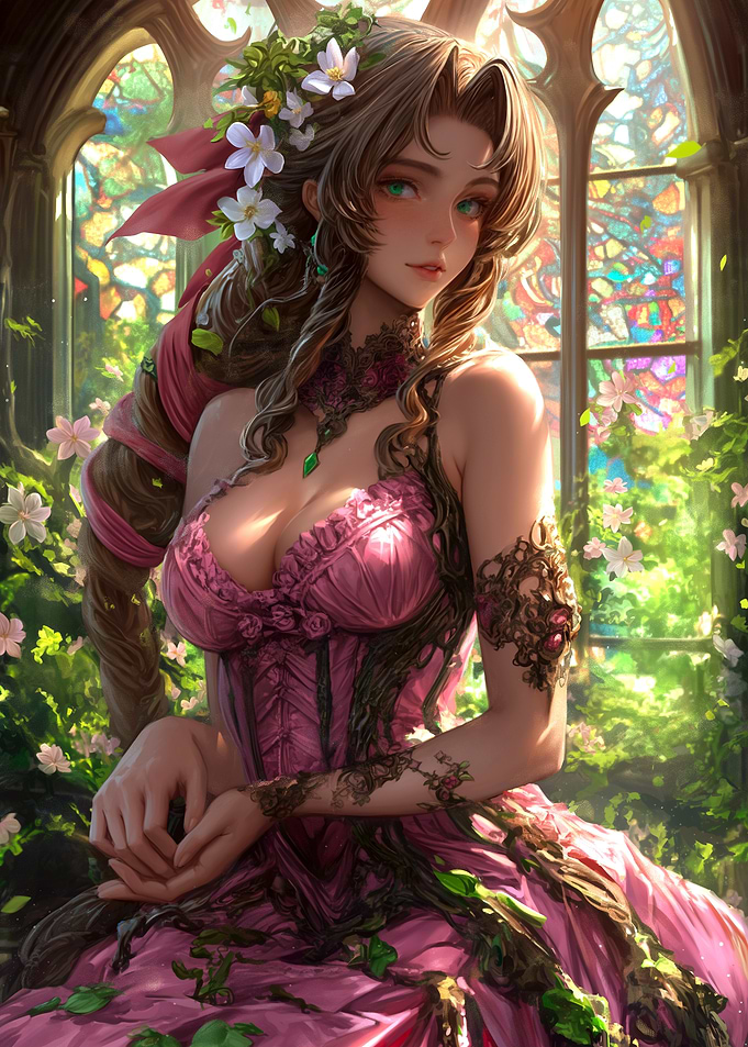 Elegant Woman in Pink Dress