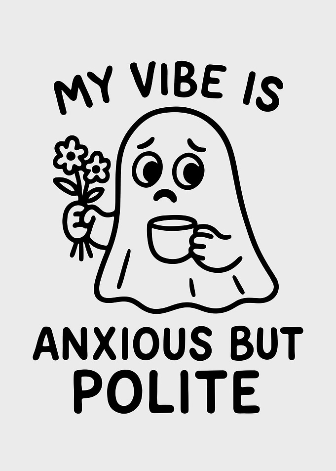 Nervous Ghost With Flowers