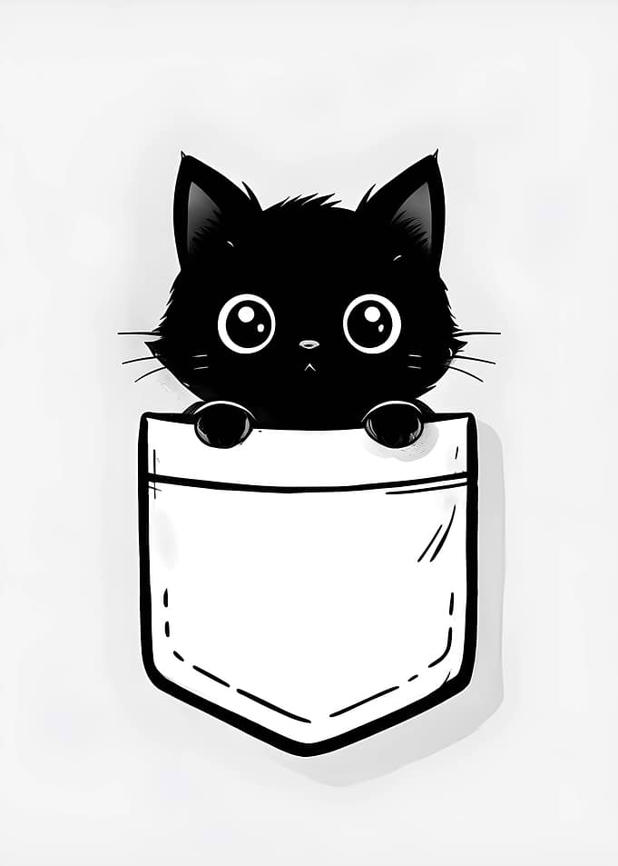 Pocket Cat Illustration
